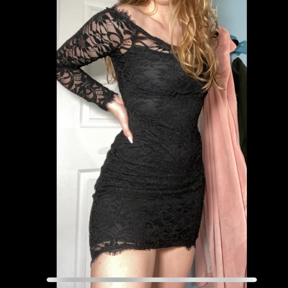 Off the Shoulder Black Mini